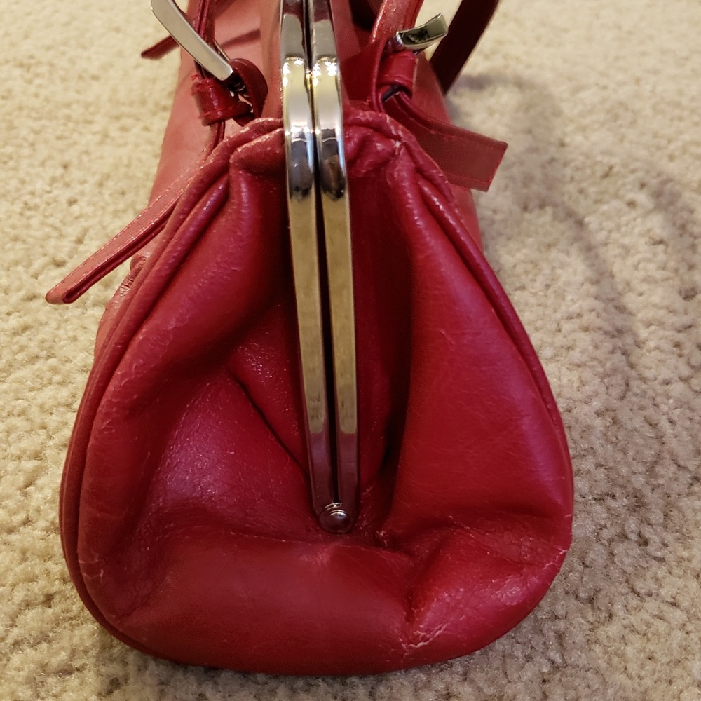 Vintage Style Leather Red Mini Bag